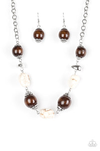 Paparazzi ~ Earth Goddess ~ White  and Brown Necklace Set