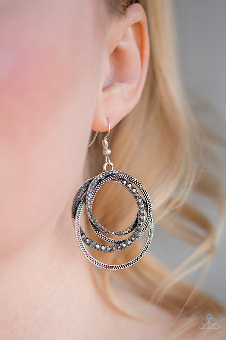 Paparazzi ~ Elegantly Entangled ~ Silver Earrings