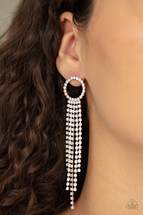 Paparazzi ~ Endless Sheen ~ White Rhinestone Earrings
