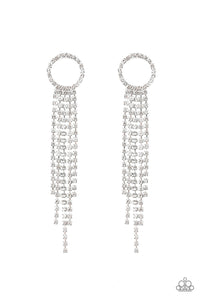 Paparazzi ~ Endless Sheen ~ White Rhinestone Earrings