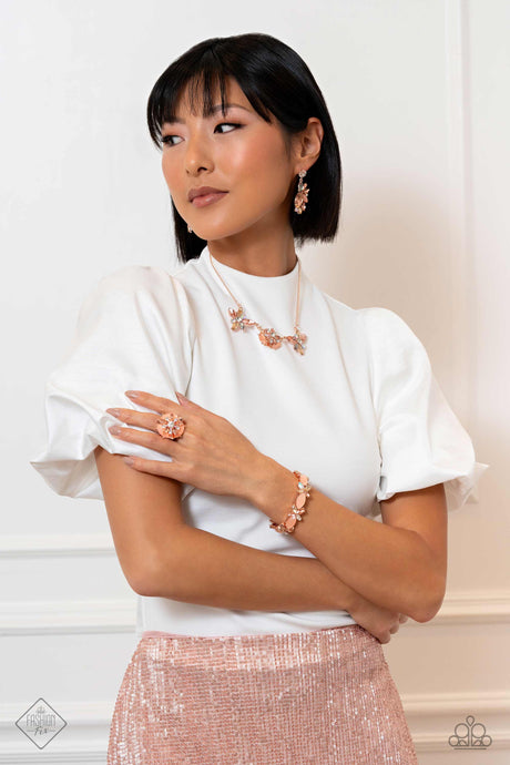 Paparazzi ~ Fiercely 5th Avenue ~ Fashion Fix Complete Trend Blend ~ Rose Gold Necklace Set