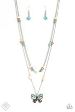 Load image into Gallery viewer, Paparazzi ~ Free-Spirited Flutter ~ Blue Necklace and Bracelet Set (Fashion Fix Exclusive)