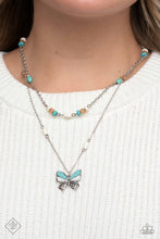 Load image into Gallery viewer, Paparazzi ~ Free-Spirited Flutter ~ Blue Necklace and Bracelet Set (Fashion Fix Exclusive)