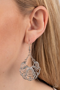 Paparazzi ~ Frilly Finesse ~ Silver Earrings