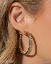 Load image into Gallery viewer, Paparazzi ~ GLITZY By Association ~ Gold Hoop Earrings (Blockbuster)