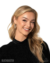 Load image into Gallery viewer, Paparazzi ~ GLITZY By Association ~ Gold Hoop Earrings (Blockbuster)