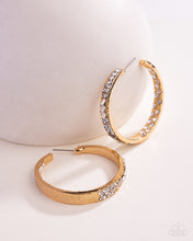 Load image into Gallery viewer, Paparazzi ~ GLITZY By Association ~ Gold Hoop Earrings (Blockbuster)