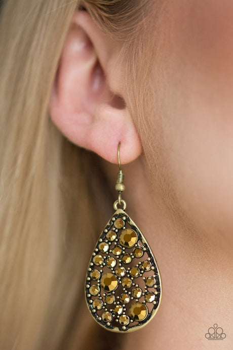Paparazzi ~ GLOW With The Flow ~ Brass Earrings