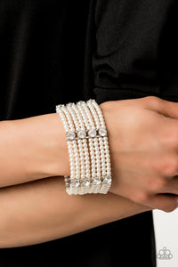Paparazzi ~ Get In Line ~ White Pearl Bracelet