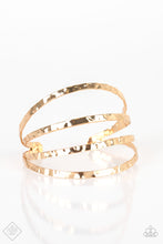 Load image into Gallery viewer, Paparazzi ~ Get Used To GRIT ~ Gold Cuff Bracelet (Fashion Fix Exclusive)
