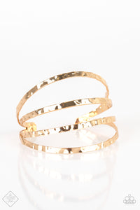Paparazzi ~ Get Used To GRIT ~ Gold Cuff Bracelet (Fashion Fix Exclusive)