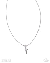 Load image into Gallery viewer, Paparazzi ~ Giving Grace ~  Silver Cross Necklace Set