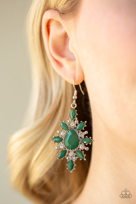 Paparazzi ~ Glamorously Colorful ~ Green Earrings