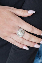 Load image into Gallery viewer, Paparazzi ~ Glittering Go-Getter ~ White Ring with Stretchy Band