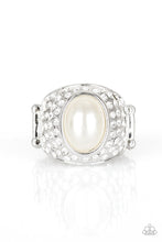 Load image into Gallery viewer, Paparazzi ~ Glittering Go-Getter ~ White Ring with Stretchy Band