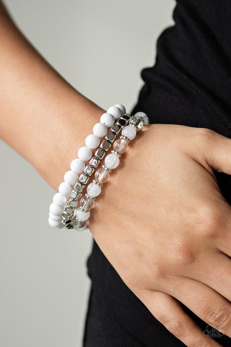 Paparazzi ~ Globetrotter Glam ~ White Bracelet