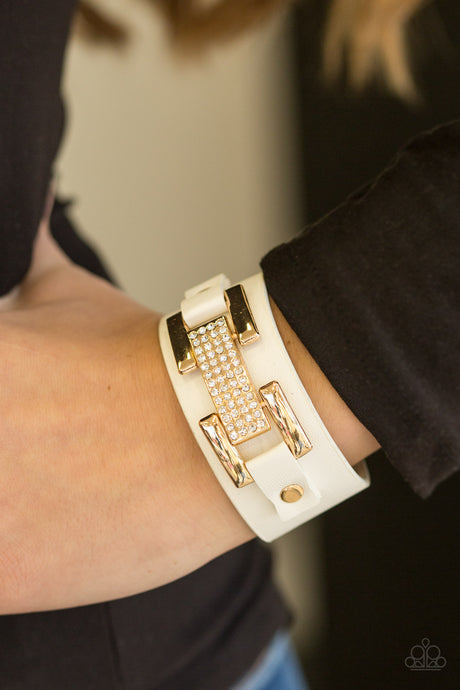 Paparazzi ~ Going Platinum ~ White Urban Bracelet