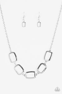 Paparazzi ~ Gorgeously Geometric ~ Silver Necklace Set