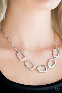 Paparazzi ~ Gorgeously Geometric ~ Silver Necklace Set