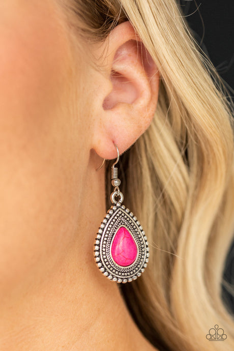 Paparazzi ~ Happy Horizons ~ Pink Earrings