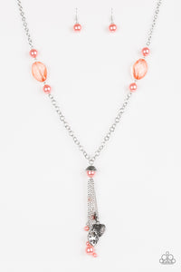 Paparazzi ~ Heart-Stopping Harmony ~ Orange Necklace Set