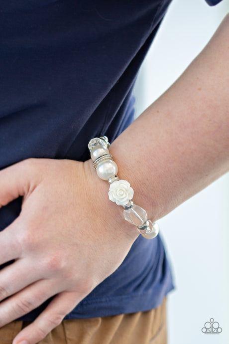 Paparazzi ~ Here I Am ~ White Bracelet