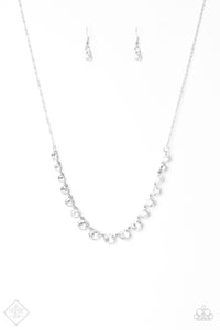 Paparazzi ~ Here We GLOW! ~ White Rhinestone Necklace Set (Fashion Fix Exclusive)
