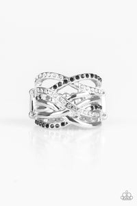 Paparazzi ~ High Rollin ~ Black Ring with Stretchy Band