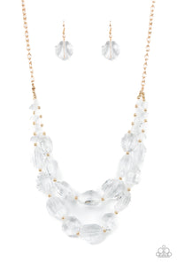 Paparazzi ~ Icy Illumination ~ Gold Necklace Set