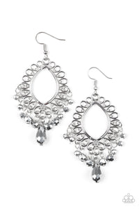 Paparazzi ~ Just Say NOIR ~ Silver Earrings