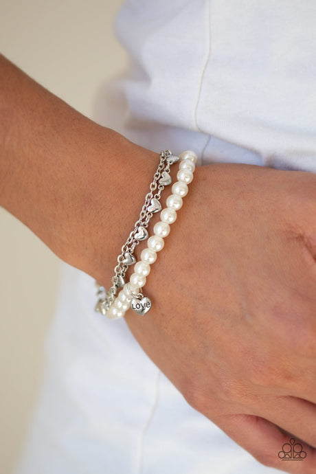 Paparazzi ~ Love Like You Mean It ~ White  Bracelet