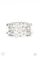 Load image into Gallery viewer, Paparazzi ~ Make Way For Broadway ~ White Ring with a Stretchy Band (Fashion Fix Exclusive)