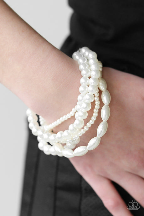 Paparazzi ~ Marvelously Mumbai ~ White Bead Bracelet