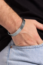 Load image into Gallery viewer, Paparazzi ~ Metro Lineman ~ Men&#39;s Silver Cuff Bracelet