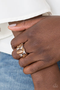 Paparazzi ~ Modern Moonwalk ~ Brown Moonstone Ring with Stretchy Band