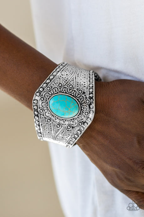 Paparazzi ~ Mojave Majesty ~ Blue Turquoise Cuff Bracelet