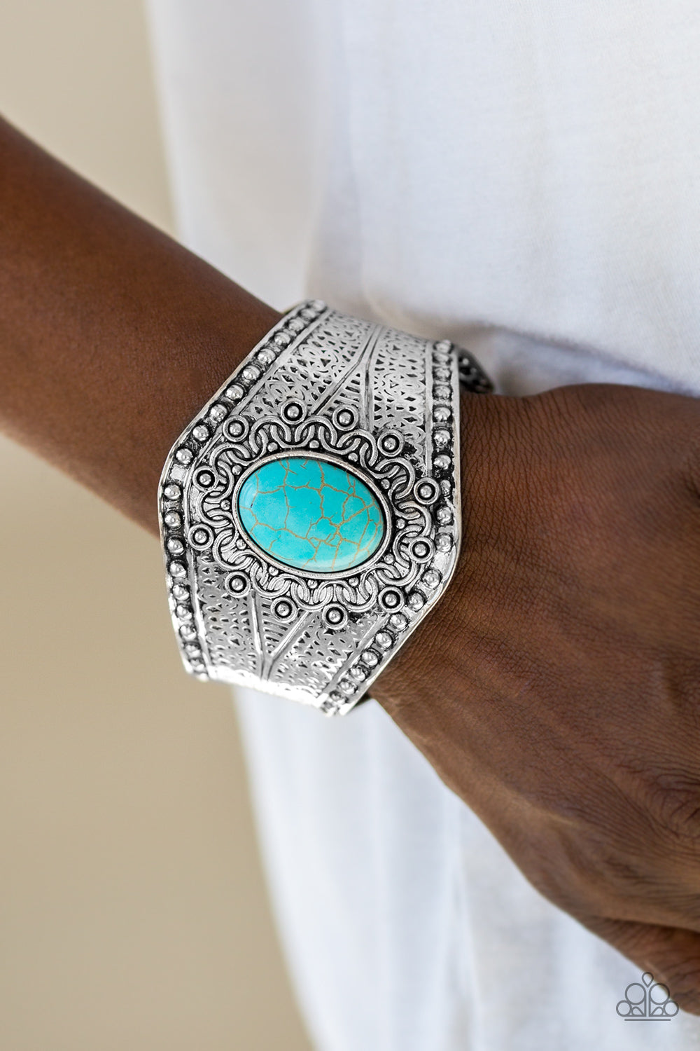 Paparazzi ~ Mojave Majesty ~ Blue Turquoise Cuff Bracelet