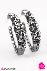 Paparazzi ~ Naughty Or ICE ~ Gunmetal Hoop Earrings (Fashion Fix Exclusive)