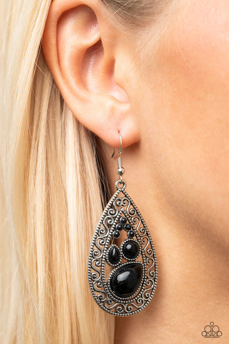Paparazzi ~ Nautical Daydream ~ Black Earrings