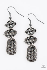 Paparazzi ~ Nine to HIVE ~ Black/Gunmetal Earrings