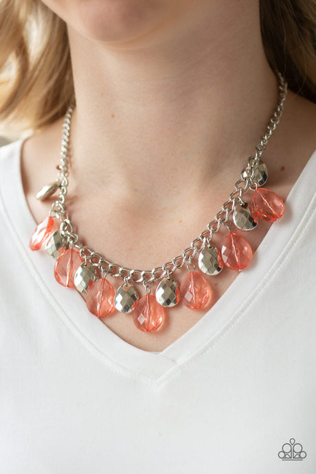 Paparazzi ~ No Tears Left To Cry ~ Orange Necklace Set