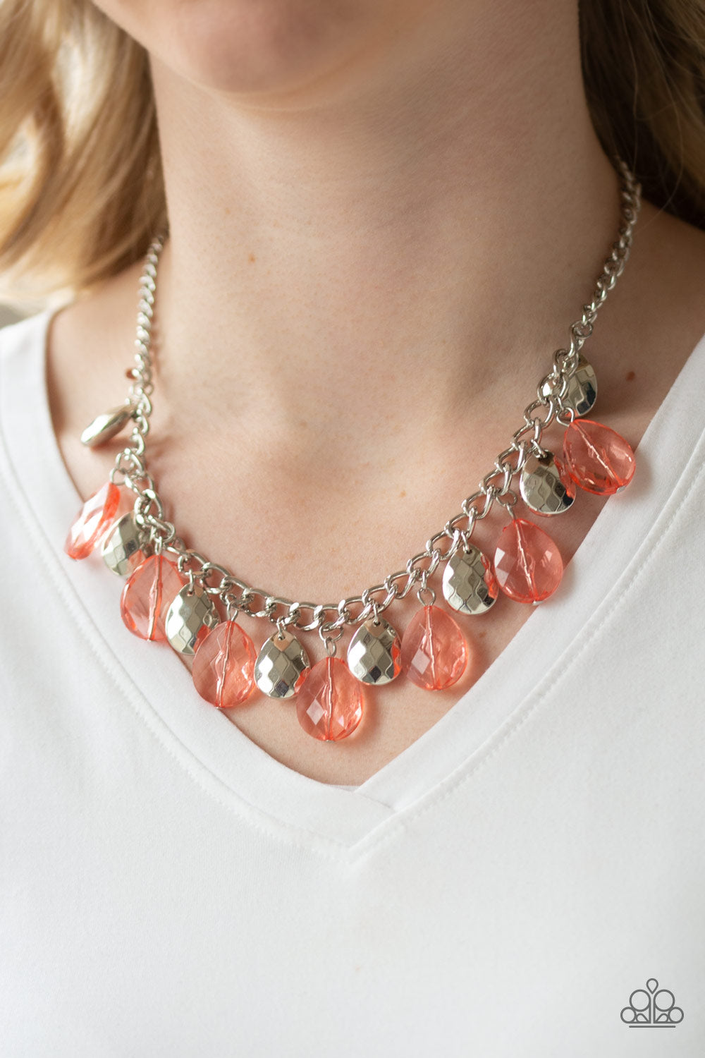 Paparazzi ~ No Tears Left To Cry ~ Orange Necklace Set