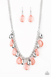 Paparazzi ~ No Tears Left To Cry ~ Orange Necklace Set