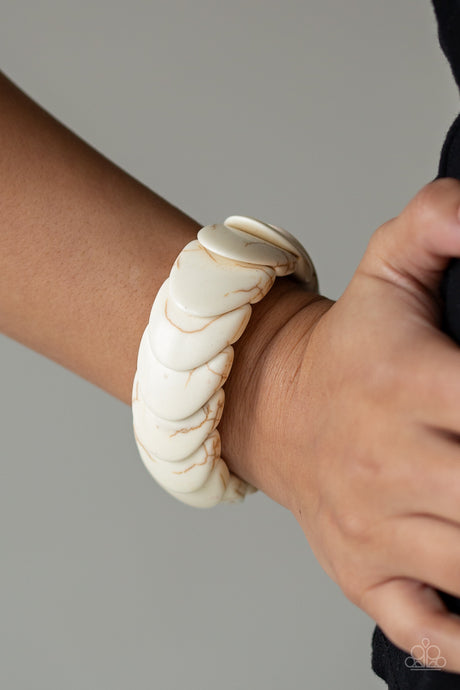 Paparazzi ~ Nomadic Nature ~ White Bracelet