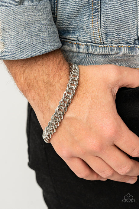 Paparazzi ~ On The Up and UPPERCUT ~ Men's Silver Urban Bracelet