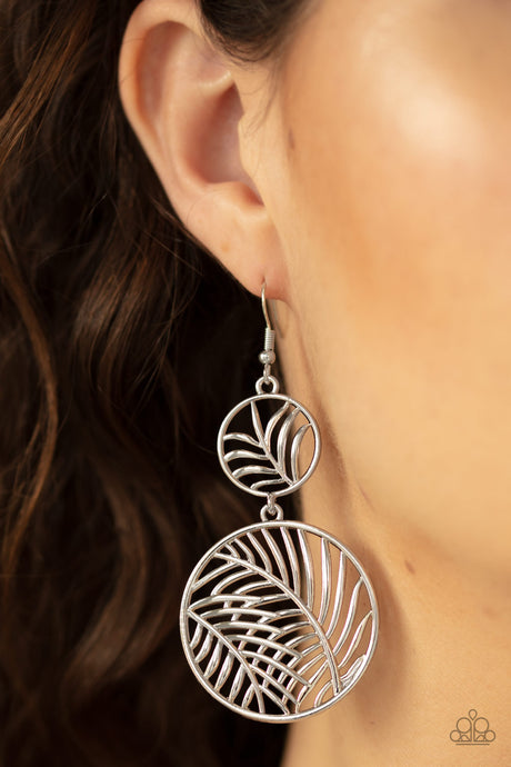 Paparazzi ~ Palm Oasis ~ Silver Earrings
