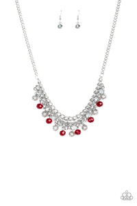 Paparazzi ~ Party Spree ~ Red Beaded Necklace  and Bracelet Set
