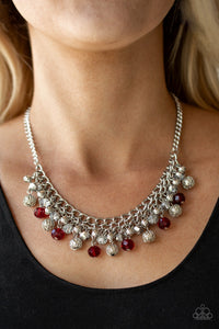 Paparazzi ~ Party Spree ~ Red Beaded Necklace  and Bracelet Set