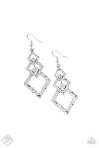 Paparazzi ~ Point Blank ~ Silver Earrings (Fashion Fix Exclusive)