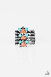 Paparazzi ~ Point Me To Phoenix ~ Brown and Turquoise Ring with Stretchy Band